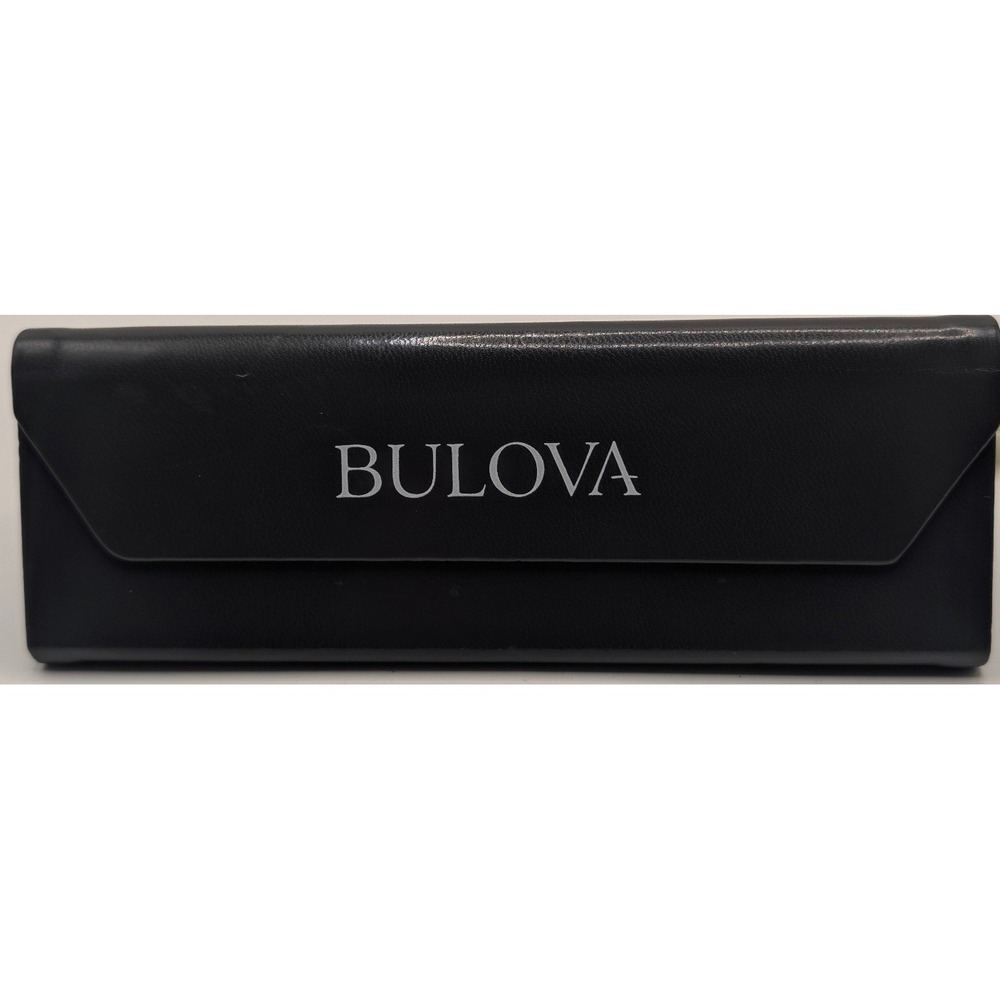 Bulova Eyeglass Case Black Foldable Triangle Magnetic Hard Shell Case